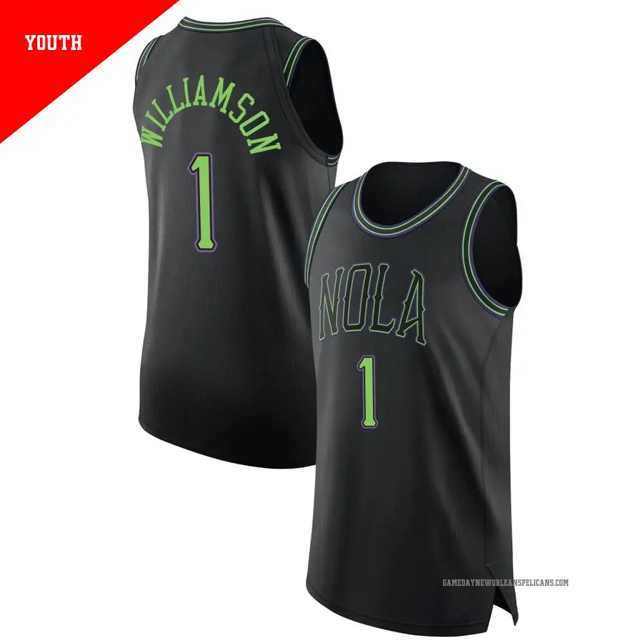 ＃1 Youth Zion Williamson New Orleans Pelicans 2023/24 Authentic Black City Edition Jersey