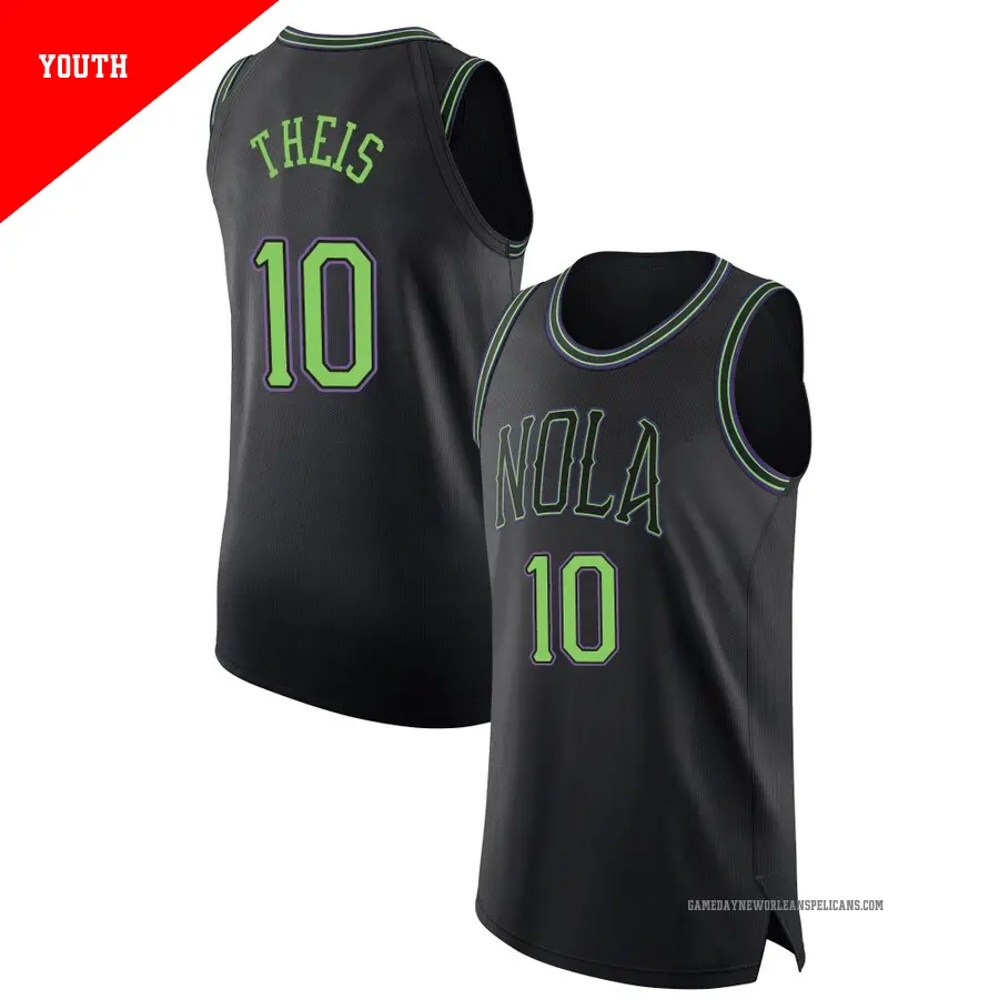 ＃10 Youth Daniel Theis New Orleans Pelicans 2023/24 Authentic Black City Edition Jersey