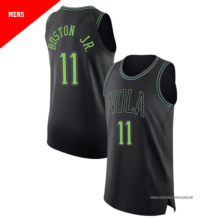 ＃11 Men's Brandon Boston New Orleans Pelicans 2023/24 Authentic Black City Edition Jersey