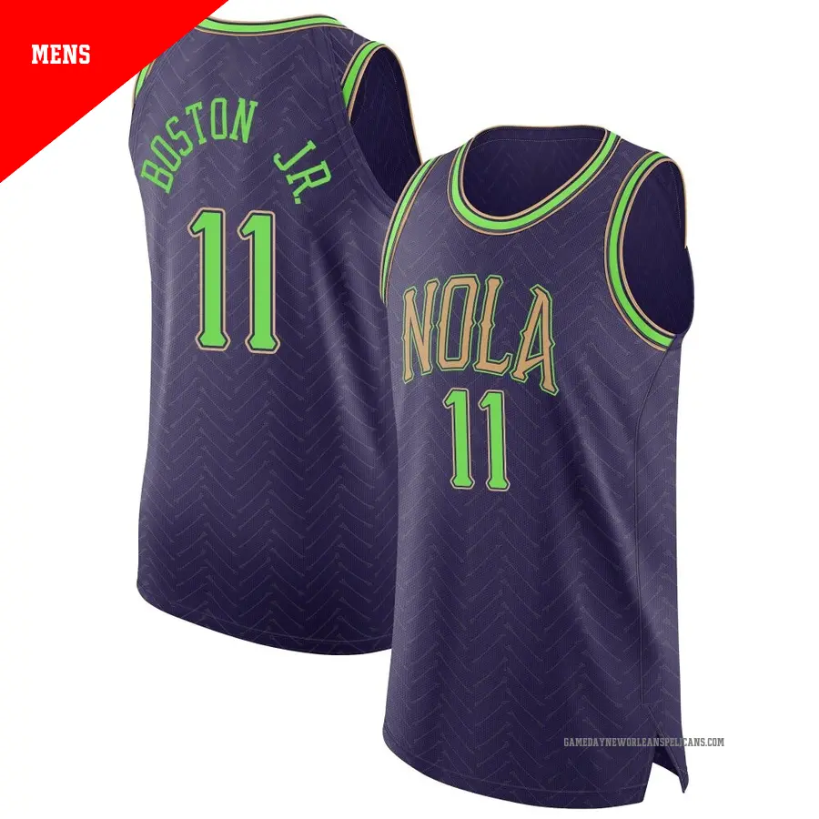 ＃11 Men's Brandon Boston New Orleans Pelicans 2024/25 Authentic Purple City Edition Jersey