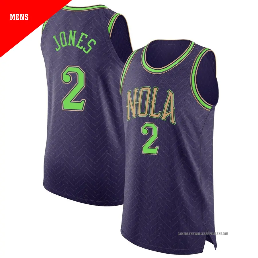 ＃2 Men's Herbert Jones New Orleans Pelicans 2024/25 Authentic Purple City Edition Jersey