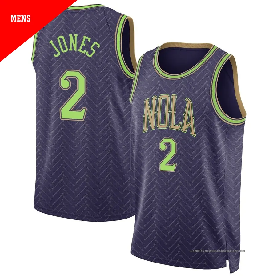 ＃2 Men's Herbert Jones New Orleans Pelicans 2024/25 Swingman Purple City Edition Jersey