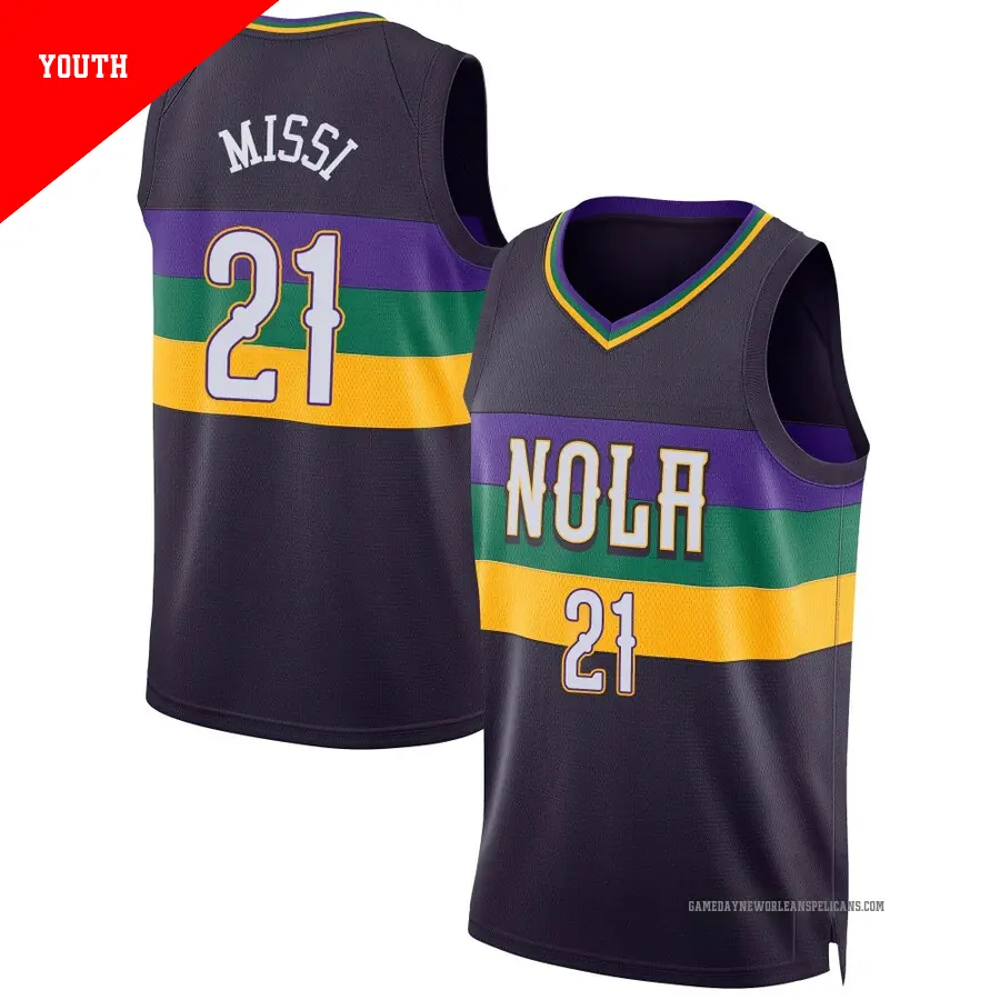 ＃21 Youth Yves Missi New Orleans Pelicans 2022/23 Swingman Purple City Edition Jersey