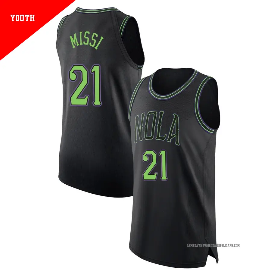 ＃21 Youth Yves Missi New Orleans Pelicans 2023/24 Authentic Black City Edition Jersey