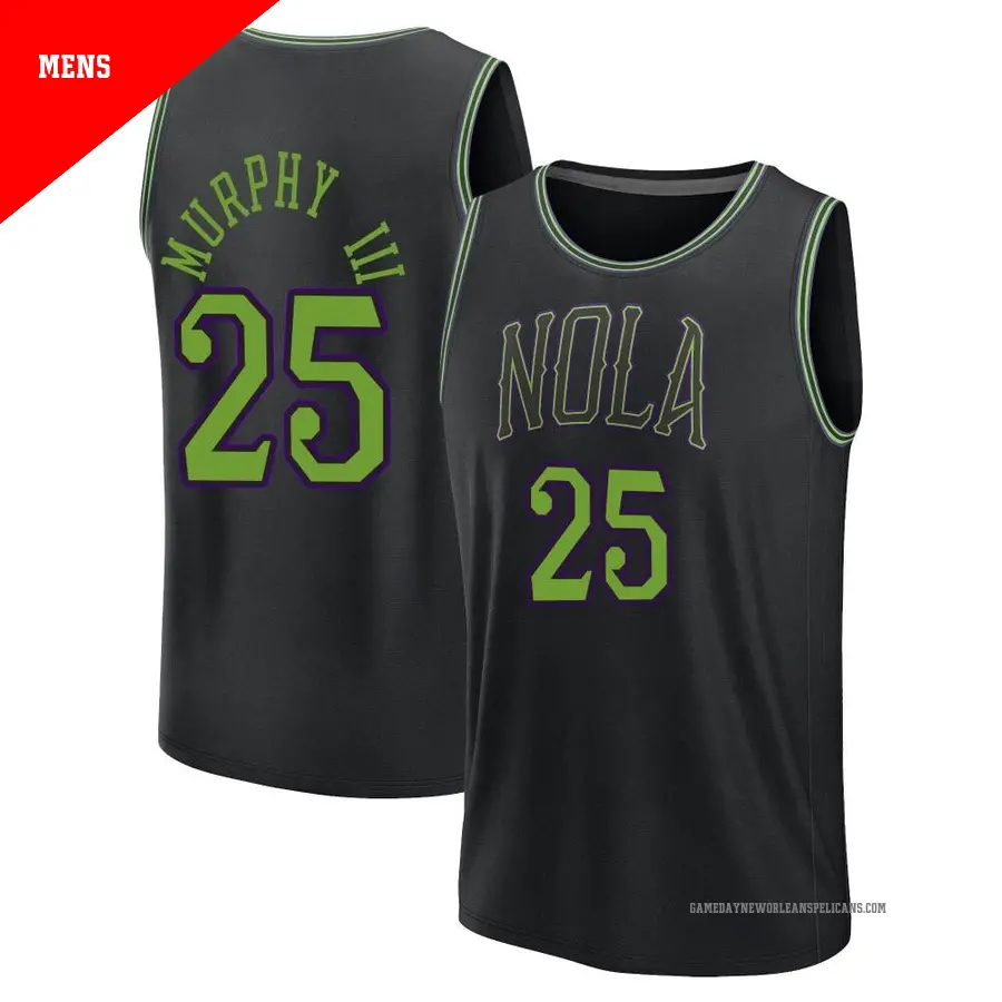 ＃25 Men's Trey Murphy III New Orleans Pelicans 2023/24 Fast Break Black City Edition Jersey