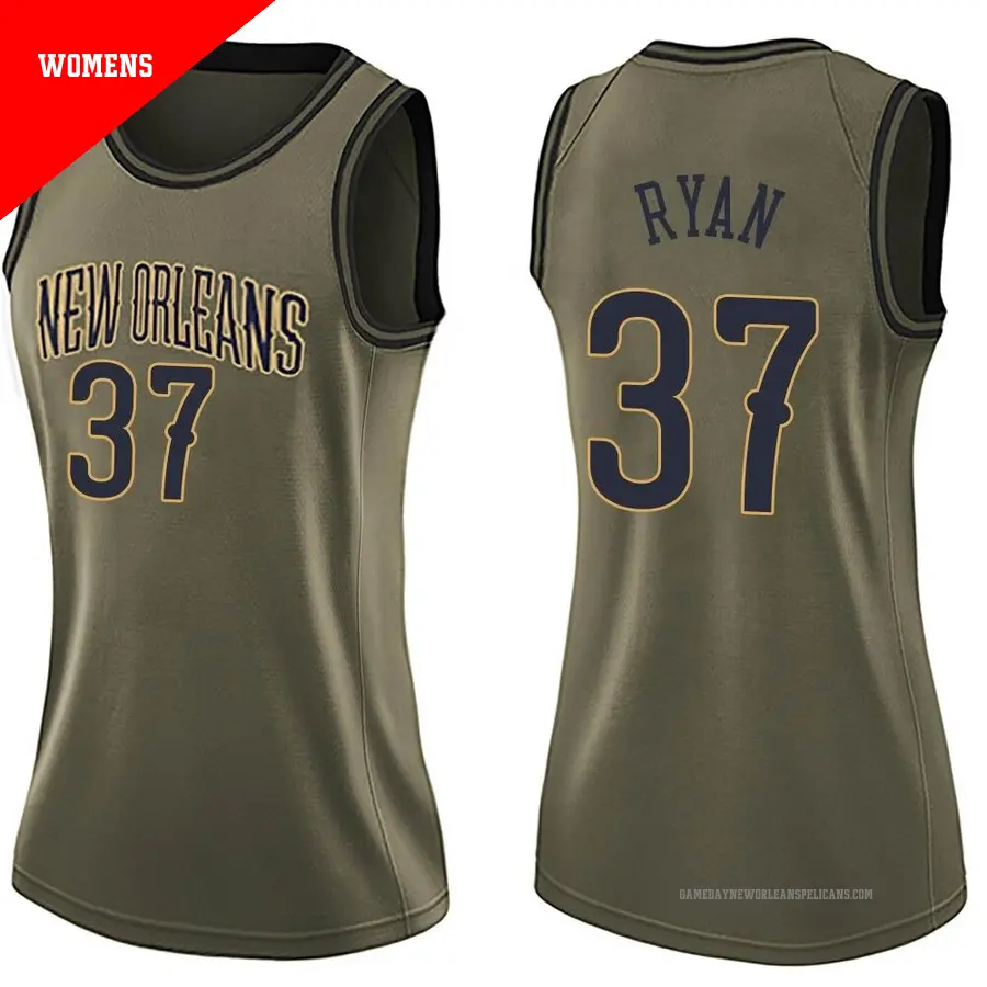 37 Women s Matt Ryan New Orleans Pelicans Green Swingman Salute to Service Jersey