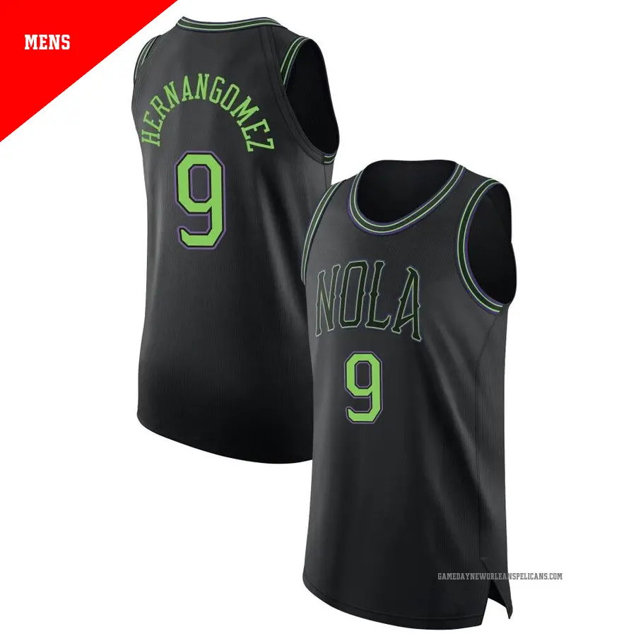 ＃9 Men's Willy Hernangomez New Orleans Pelicans 2023/24 Authentic Black City Edition Jersey