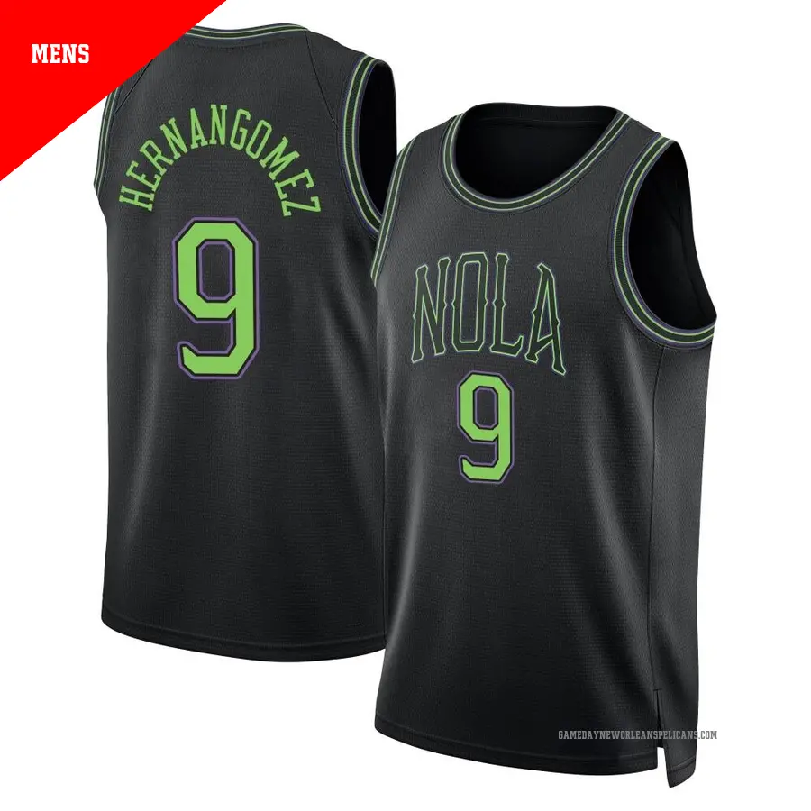 ＃9 Men's Willy Hernangomez New Orleans Pelicans 2023/24 Swingman Black City Edition Jersey
