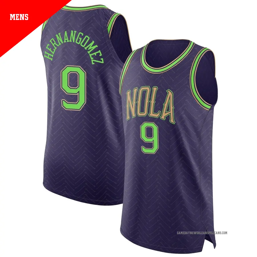 ＃9 Men's Willy Hernangomez New Orleans Pelicans 2024/25 Authentic Purple City Edition Jersey